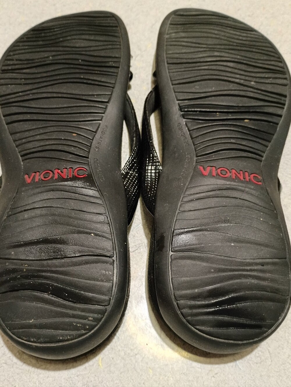 Vionic Bella II Black Bow Thong Sandals Size 9 - Picture 4 of 4